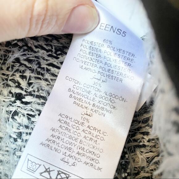 NAF NAF Chevron Longline Open Cardigan Sweater Size Medium - Picture 7 of 8